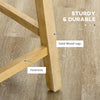 Bar Height Bar Stools Set of 2, 180 Degree Swivel Kitchen Island Stool, 28" Seat Height with Solid Wood Footrests, Button Tufted Design, Beige