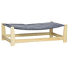 Raised Pet Bed Wooden Dog Cot with Cushion for Small Medium Sized Dogs Indoor Outdoor, 35.5" x 19.75" x 11"
