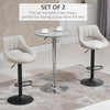Modern Bar Stools Set of 2 Swivel Bar Height Barstools Chairs with Adjustable Height, Round Heavy Metal Base, and Footrest, Cream White