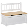 2-In-1 Kids Toy Chest Storage Box with Seat Bench Cabinet Chunk Cube with Safety Pneumatic Rod White