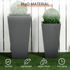 2-Pack Outdoor Planter Set, MgO Flower Pots with Drainage Holes, Durable & Stackable, for Entryway, Patio, Yard, Garden, Gray