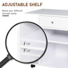 Printer Table Desk  Rolling Cart Stand with Wheels  Adjustable Shelf  Drawer and CPU Stand  White