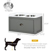 Large Elevated Dog Bowls with Storage Drawer Containing 21L Capacity, Raised Raised Pet Feeding Station with 2 Stainless Steel Bowls, Gray