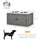 Large Elevated Dog Bowls with Storage Drawer Containing 21L Capacity, Raised Raised Pet Feeding Station with 2 Stainless Steel Bowls, Gray