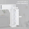 Freestanding Over Toilet Bathroom Storage Cabinet with Adjustable Convenience Anti-Toppling Design, White