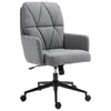 Leisure Office Chair Linen Fabric Swivel Computer Home Study Bedroom with Wheels  Grey