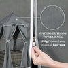 Outdoor Towel Valet Caddy, Covered Poolside Towel Holder Rack, Shelf, Basket, Rolling PE Rattan Wicker Storage on Wheels, Gray