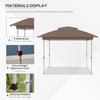 12' x 12' Pop Up Canopy Sun Shade Instant Tent Folding with Mesh Sidewall Netting, 3-Level Adjustable Height and Storage Bag, Khaki
