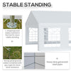 20' x 20' Heavy-duty Large Wedding Tent, Outdoor Carport Garage Party Tent, Patio Gazebo Canopy with Sidewall, White