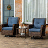 Patio Bistro Set, Porch Furniture with 360Â° Rotation & Rocking Function, 28.25"x30.75"x36.25", Dark Blue