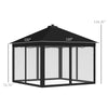 11' x 11' Pop Up Canopy, Foldable Canopy Tent with Solar LED Light System, Remote Control, Zippered Mesh Sidewalls, Adjustable Height and Carrying Bag for Backyard Garden Patio, Black