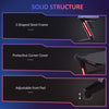 Gaming Desk, Z-Shaped Computer Desk with Protective Corner Cover, Cup Holder and Headphone Hook, Cable Management Holes, Gaming Table, Black
