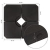 Cantilever Umbrella Base Stand Holder with Channel Grooves for Powerful Support  4-Piece  Black