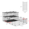 Pet Playpen with Door, Small Animal Cage, for Guinea Pigs, Chinchilla, Indoor and Outdoor Use, 69"L x 41.5"W x 27.5"H, Black
