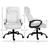 400lbs Big and Tall Office Chair with Wide Seat, Ergonomic Executive Computer Chair with Swivel Wheels and Faux Leather, White