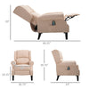 Wingback Heated Vibrating Accent Sofa Vintage Upholstered Massage Recliner Chair Push-back with Remote Controller, light Beige