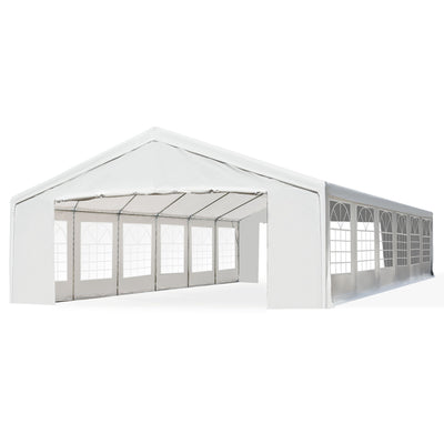 20' x 40' Large Outdoor Carport Canopy Party Tent with Removable Protective Sidewalls & Versatile Uses, White