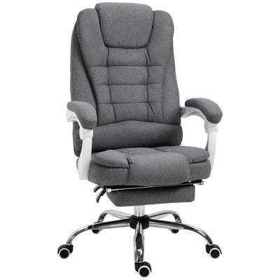 Home Office Chair Computer Chair with Retractable Footrest Adjustable Height Reclining Function Dark Gray