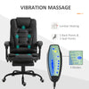 7-Point Vibrating Massage Office Chair High Back Executive Recliner with Lumbar Support, Footrest, Reclining Back, Adjustable Height, Black