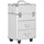 Rolling Makeup Train Case, Large Storage Cosmetic Trolley, Lockable Traveling Cart Trunk with Folding Trays, Swivel Wheels and Keys, Silver