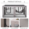 Large Mesh Cat House Kitty Indoor/Outdoor Playpen, Pet Cage with 2 Zipper Doors Soft Hammock Pet Bed, Black & Grey