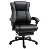 Leather Office Chair, Executive Chair with Footrest, Adjustable Height for Office, Ergonomic Chair, Black