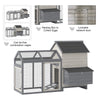 100" Chicken Coop Wooden Chicken House Large Rabbit Hutch Poultry Cage Hen Pen Backyard with Double Run, Nesting Box