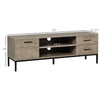 TV Stand for TV up to 50 Inches, Entertainment Center with Door, Open Storage and Drawers, TV Table with Steel Legs, Grey