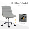 Armless Office Chair Ergonomic Computer Desk Chair Mid-Back Upholstered Task Chair with PU Leather, Adjustable Height and Swivel Seat, Grey