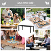Patio Dining Table for 8, Rectangular Aluminum Outdoor Table for Garden Lawn Backyard, Black