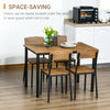 5 Piece Modern Industrial Dining Table and Chairs Set for Small Space, kitchen, Dining room, Dark Walnut