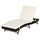 Wicker Chaise Patio Lounge Chair, 5 Position Adjustable Backrest and Cushions Outdoor PE Rattan Wicker Lounge Chair - Black / Cream