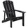 Outdoor HDPE Adirondack Deck Chair,Plastic Lounger with High Back and Wide Seat, Black