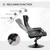 Recliner Chair with Ottoman, Velvet Upholstered Video Gaming Chair, Racing Styled Swivel Recliner with Footrest and Lumbar Support, Grey/Black
