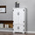 Accent Floor Storage Cabinet Kitchen Pantry with Adjustable Shelves and 2 Lower Doors, White