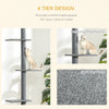 Floor-to-Ceiling Cat Tree Cat Climbing Tower with Sisal-Covered Scratching Posts Natural Cat Tree Activity Center for kittens Cat, Grey