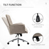 Desk Chair Armchair Office Chair Modern Mid-Back Tufted Linen Fabric With Arms Swivel Height Adjustable Light Grey