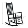 Outdoor Rocking Chair, Wooden Rustic High Back All Weather Rocker, Slatted for Indoor, Backyard & Patio, Black