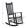 Outdoor Rocking Chair, Wooden Rustic High Back All Weather Rocker, Slatted for Indoor, Backyard & Patio, Black