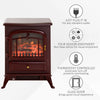 Electric Fireplace Heater, Fireplace Stove with Realistic LED Flames and Logs, and Overheating Protection, 750W/1500W, Red
