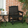Plastic Patio Chairs, Outdoor Dining Chair with Armrests and Slatted Back, Outdoor Armchair for Lawn, Garden, Poolside, Backyard, Black