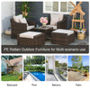 5-Piece PE Rattan Outdoor Patio Armchair Set with 2 Chairs, 2 Ottomans, Coffee Table Conversation Set, & Durable Build, Beige