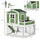 49" Chicken Coop, Wooden Hen Run House, Quail hutch with Nesting Box, Slide-out Tray, Asphalt Roof, Planting Lattice, Green