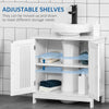U Shaped Bathroom Vanity with Aluminum Alloy Handle, Adjustable Shelf and MDF, Bathroom Sink Cabinets, Elegant Vanity Sink, White
