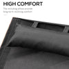 Outdoor Chaise Wood Lounge Chair with Pillow, Armrests, Breathable Sling Mesh and Comfortable Curved Design for Patio, Deck, and Poolside