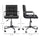 Leather Office Chair, Cute Desk Chair, Mid Back Computer Chair with High-End Gas Lift, Sturdy Base and Faux Leather, Home Office Chair, Black