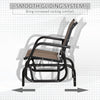 Outdoor Glider with Breathable Mesh Fabric, Curved Armrests and Steel Frame for Porch, Garden, Poolside, Backyard, Balcony, Brown