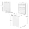 Wall Mounted Folding Table, Foldable Desk, Convertible Desk, Modern Home Office Desk with Shelf and Multiple Storage Compartments, White