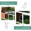 Wooden Outdoor Rabbit Hutch Small Animal Cages Brown and White 64" Fir Wood with Run and Mesh Cover