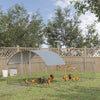 Metal Chicken Coop, Walkin Chicken Runs, Duck Rabbit Enclosure Pen, Outdoor Poultry Cage with Waterproof and Anti-UV Cover for Backyard, Farm, (1" Diameter, 18.7'L x 9.2'W x 6.4'H)